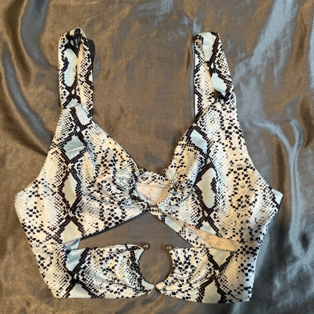 Snake Print Crop Top